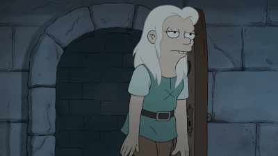 [slurring] Hey, hey, Bunty,
can you steer my stumbles - Disenchantment