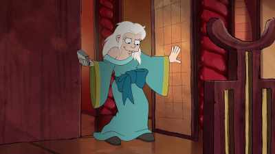 [slurring] Whoops-a-daisies.
Let me give it a spinneroo. - Disenchantment