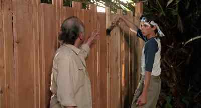 Small board, left hand.
Big board, right hand. - The Karate Kid