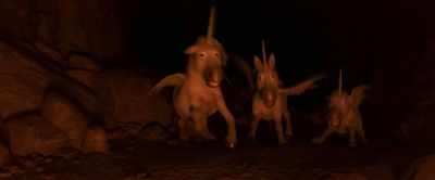 -(SNARLING)
(BOTH EXCLAIMING) - Onward