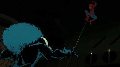 -[snarling]
-[Spider-Man grunts] - Your Friendly Neighborhood Spider-Man