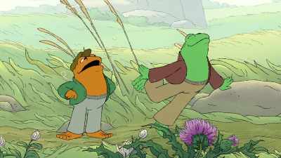 [sneezes]I think this grass is making me sneeze. - Frog and Toad
