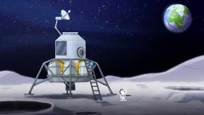 Snoopy and Woodstock, welcome to the moon. - Snoopy in Space