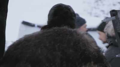 Snow. Jon Snow in snow.
Ha-ha-ha. - Game of Thrones: The Last Watch