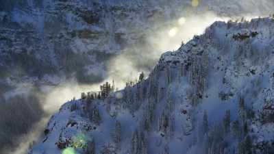 Snow on lower mountain slopes
can be a major challenge - Frozen Planet II