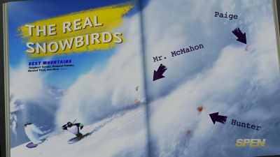  Snowboard during an
 avalanche: Check. - Surf's Up 2: WaveMania