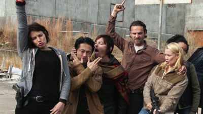 So we did "I Want
It That Way" as a lip sync. - The Walking Dead: The Return