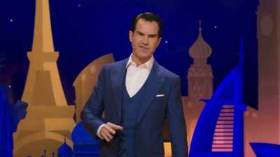 So he flies to Brussels,
he's got the outfit with him, - Jimmy Carr: The Best of Ultimate Gold Greatest Hits