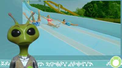 So they go down terrifying slides,
rivers, and pools - Alien TV