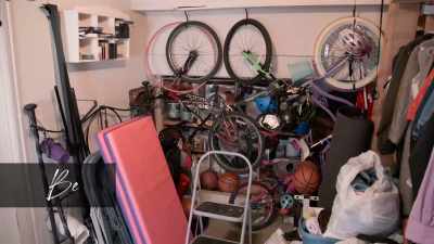 So, we hung the bikes on the wall
because they were blocking everything. - Get Organized with The Home Edit