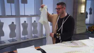 So, I just cut out the man's pattern piece - Next in Fashion