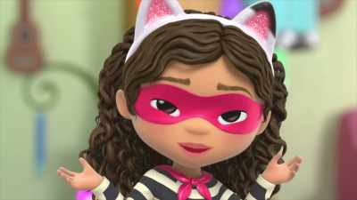 So, if we play a colored instrument,
it makes the same color cord pop off. - Gabby's Dollhouse
