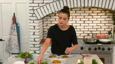 - So I'm laughing, 'cause we're like, - Selena + Chef