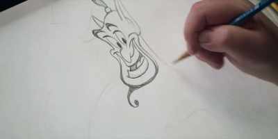 So I'm taking it down his neck, - Sketchbook