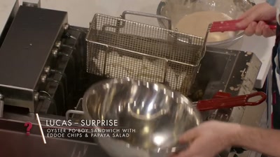 So, I'm thinly slicing it
and throwing it in the deep fryer - Cook at all Costs