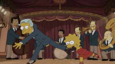 ♪ So instead of kicking ♪ - The Simpsons: The Past and the Furious