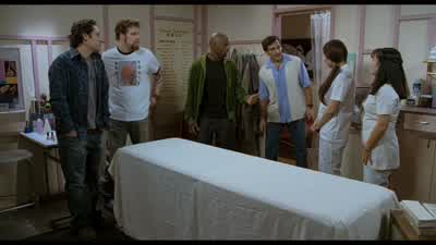 So this is your first time getting body waxedYes it isTake off your shirt OkayWe're gonna need more waxI'm staying This is gonna be goodAnd clear all my appointments in the afternoon - The 40 Year Old Virgin