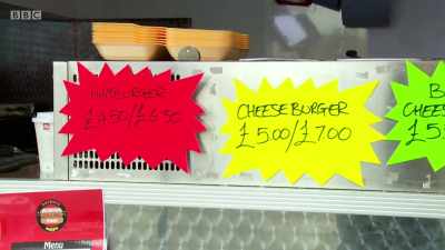 So, where it says, for example, five quid for a cheeseburger, - Back in Time for Dinner