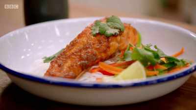 So I've made a ginger teriyaki trout
with a ginger broth and - Britain's Best Home Cook