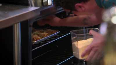 So, just a little
cornmeal breadcrumb - Secret Chef