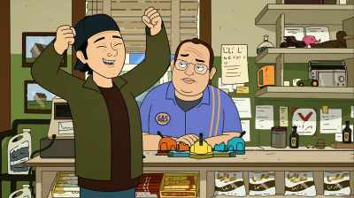 - So now I'm an old dinosaur?
- I win! Whoo-hoo! - Corner Gas Animated