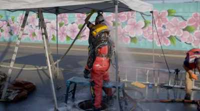 So because of the type
of material it is, - Sewer Divers