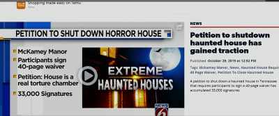 So, Russ ran with the petitions
to shut down - Monster Inside: America's Most Extreme Haunted House
