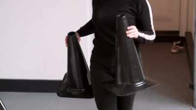 So, we sourced black
miniature little parking cones. - Get Organized with The Home Edit