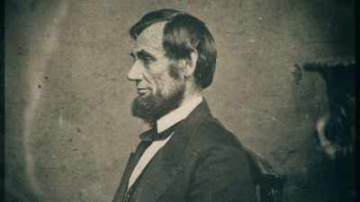 - So that's when he begins
to think about the fact that - Abraham Lincoln