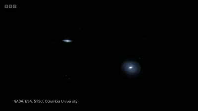 So, through spectroscopy we've
discovered our galactic destiny. - Secrets of Size: Atoms to Supergalaxies
