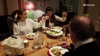 So, Topper.
OTHERS: To Topper.
Cheers. - Stacey Dooley Sleeps Over