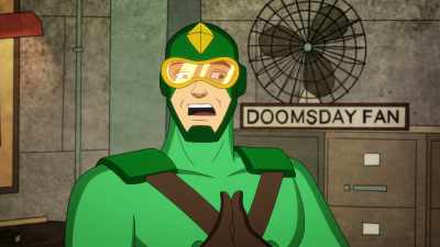 So, uh, are we thinking
quick and painless or-- - Kite Man: Hell Yeah!