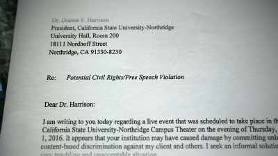 - So we had an attorney
write CSUN a letter. - No Safe Spaces