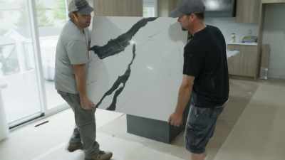 So, because we had to flip
the island 90 degrees, - Down Home Fab