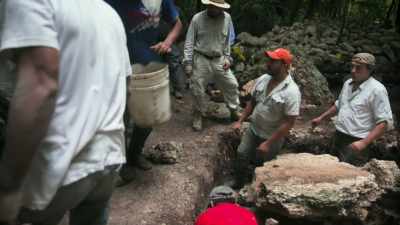 So we're just going to slide
it on to its head basically - Lost Treasures of the Maya