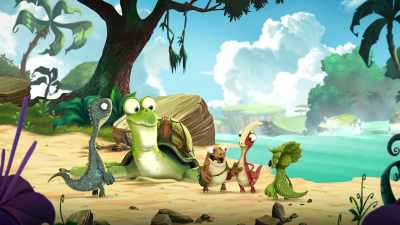 So, what do Plink,
Plonk and Plunk love to do? - Gigantosaurus