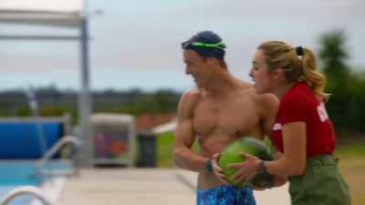 So, whoever gets this
greased watermelon - Swimming for Gold
