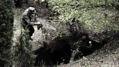 So with the trees,
the camouflage nets, - Secret Nazi Ruins