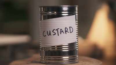 So, if you walk quickly
across custard, - James May: Oh Cook!