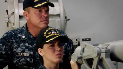Someone hit a container ship
with a large-caliber weapon. - The Last Ship