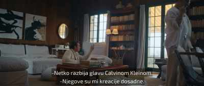 - Someone's got Calvin Klein on the brain.
- I find his work so tedious. - Halston