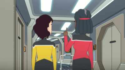 Something like "It's warp time!" - Star Trek: Lower Decks