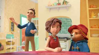 Something Mr. Brown does
to avoid doing the washing up. - The Adventures of Paddington
