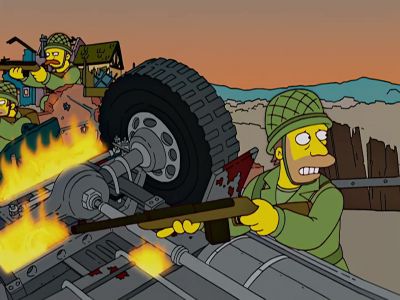 Somethin's comin', Sarge. - The Simpsons