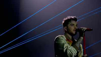Sometimes,
I'm standing right here playing - The Show Must Go On: The Queen + Adam Lambert Story