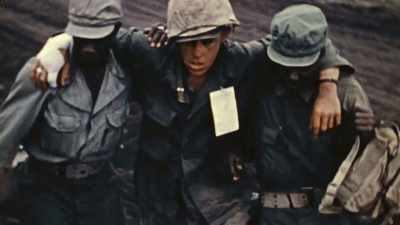 Soon, blood starts to flow down. - The Pacific War in Color