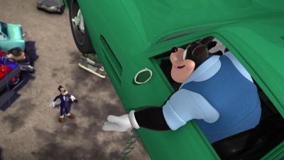      Sorry I haven't fixed
       your jalopy yet. - Mickey and the Roadster Racers