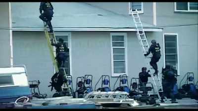 - [Speaker] Yeah, then 75
men around our building, - Police State
