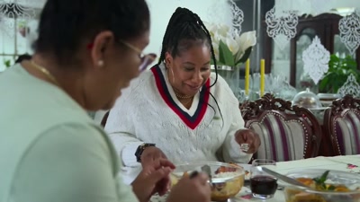 - [speaking foreign language]
- [laughs] Okay, okay, okay. [squeals] - Searching for Soul Food