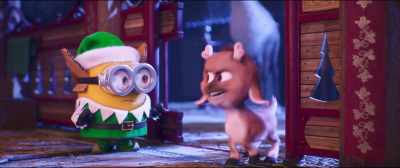 (SPEAKS MINIONESE)
(LAUGHS MENACINGLY) - Santa's Little Helpers